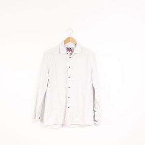 Soul of London White Button Up Shirt WIth Circles